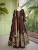 Nazrana Brown Paisleys Flared Anarkali