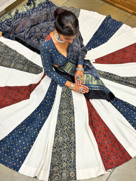 Meera Cotton 36 Kali Chaniya Choli with Artistic Block Print