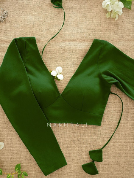 Gajgamini Green Solid Blouse Collection