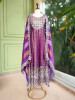 Tanira Purple Mirror Work Anarkali Set with Embroidered Dupatta