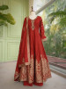Nazrana Red Paisleys Flared Anarkali
