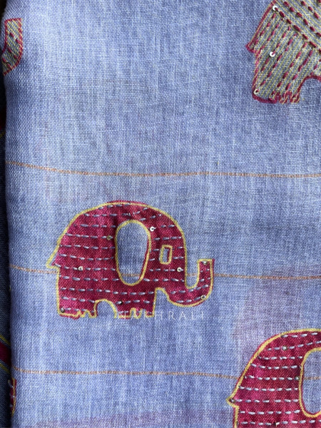 Gaj Grey Weave Dress Material