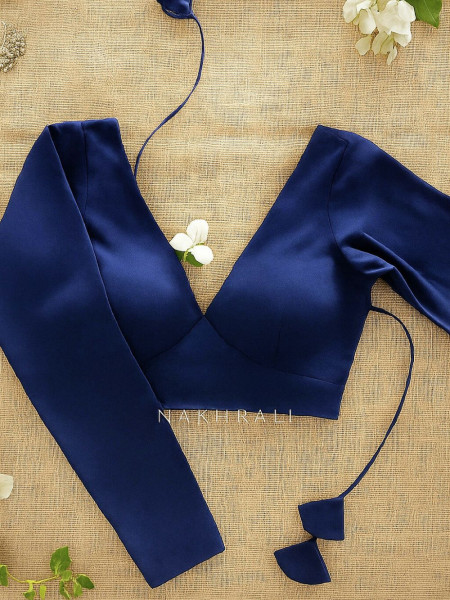 Gajgamini  Navy Blue Solid Blouse Collection