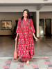 Noorjahan Red Cotton Printed Kurta Set