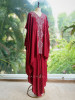 Elegant Embroidered Red Kaftan &amp; Palazzo Set