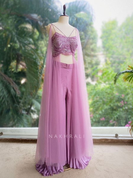 Majestic Purple Crop Top Plazo