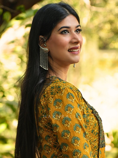 Ghungroo Silver Chain Earcuff Earrings