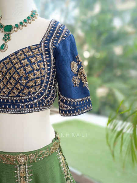 Vantara Multicolor Zari Jaal & Mughal Motif Work Lehenga