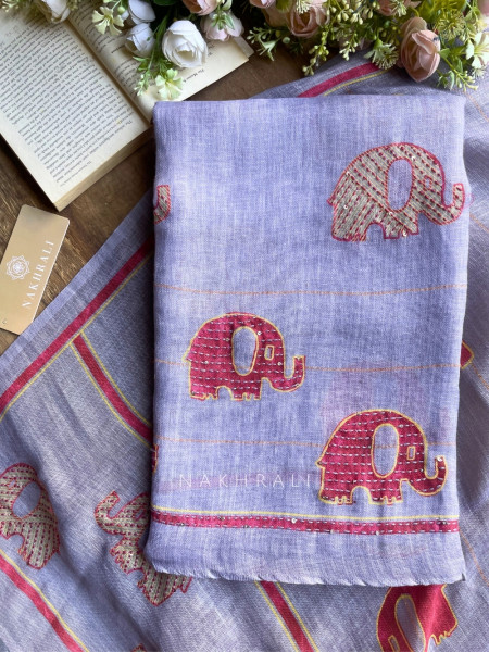 Gaj Grey Weave Dress Material