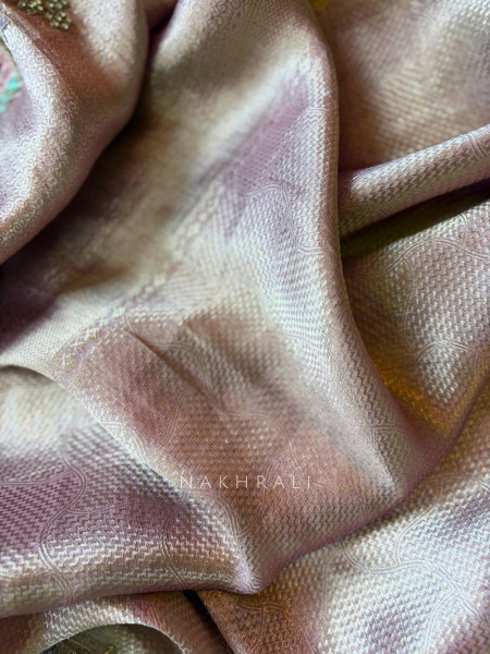 Zirel Lavender Zari Woven Saree with Sequin Embroidery