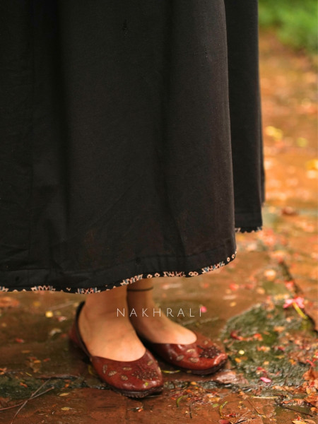 Sahir Black Cotton Button-Down Dress