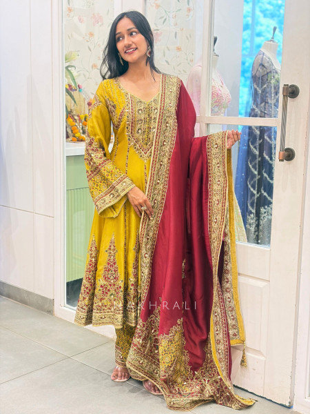 Harini Mustard Suit Set with Gota Patti Work