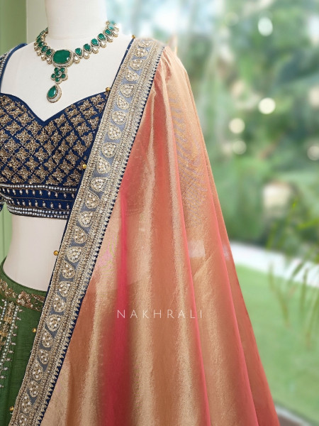 Vantara Multicolor Zari Jaal & Mughal Motif Work Lehenga