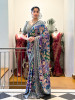 Tamaswini Blue Crepe Saree with Stone, Zari &amp; Sequin Work