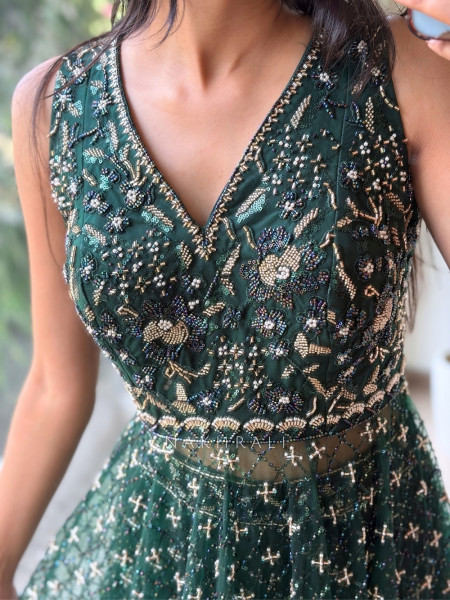 Sylvara Green Indo Western Palazzo Set