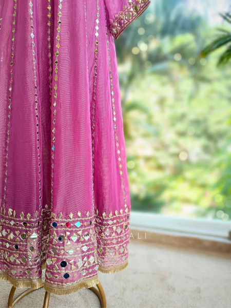 Aaranya Purple Mirror Embroidered Anarkali Set