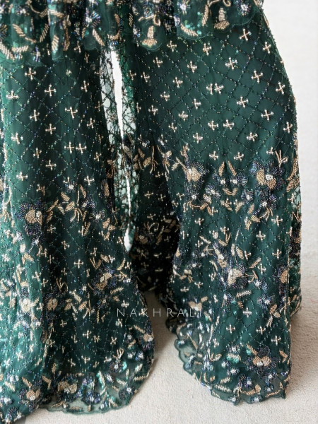 Sylvara Green Indo Western Palazzo Set