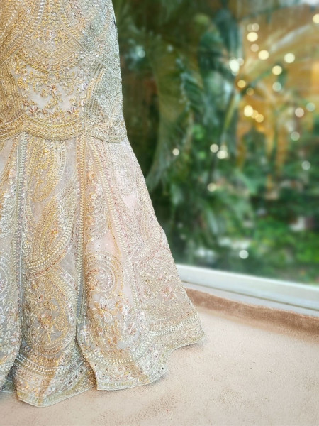 Mireya Ash Grey Designer Lehenga with Net Dupatta