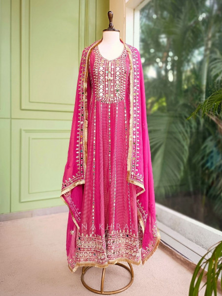 Aaranya Gajari Mirror Embroidered Anarkali Set