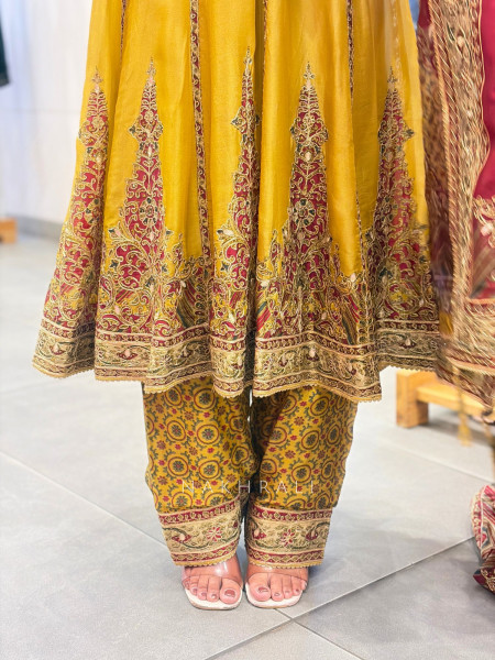 Harini Mustard Suit Set with Gota Patti Work