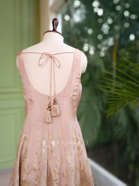 Aashima Peach Banarasi Anarkali Palazzo Set