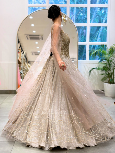 Seraphina Golden Cape Gown