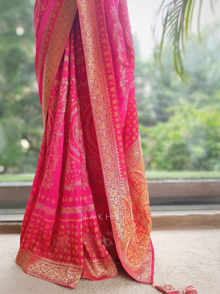 Gulnar Royalty Georgette & Banarasi Silk Saree