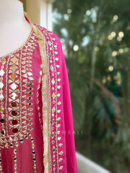 Aaranya Gajari Mirror Embroidered Anarkali Set
