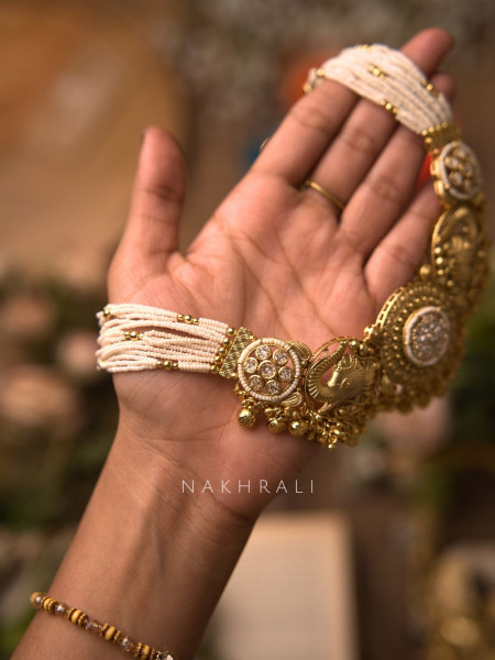 Devika Temple Choker Set with Matching Jhumkas