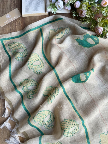 Gaj Yellow Weave Dress Material