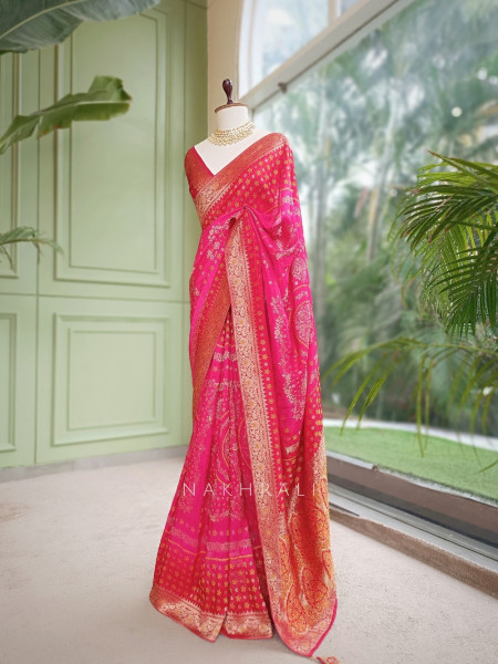 Gulnar Royalty Georgette & Banarasi Silk Saree