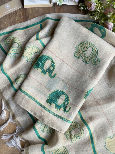 Gaj Yellow Weave Dress Material