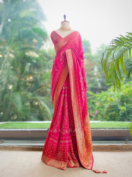 Gulnar Royalty Georgette & Banarasi Silk Saree