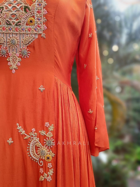 Sunflare Chic Orange Indowestern Palazzo Set