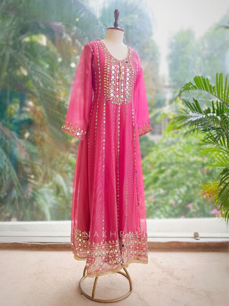 Aaranya Gajari Mirror Embroidered Anarkali Set