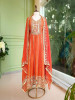 Aaranya Orange Mirror Embroidered Anarkali Set