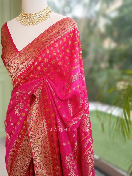 Gulnar Royalty Georgette & Banarasi Silk Saree