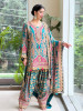 Firoza Kashmiri Rama Green Dhoti Suit Set Set