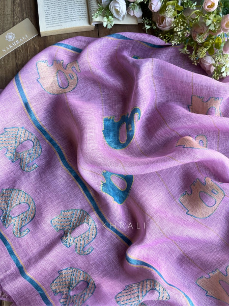 Gaj Pink Weave Dress Material