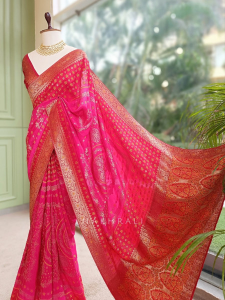 Gulnar Royalty Georgette & Banarasi Silk Saree