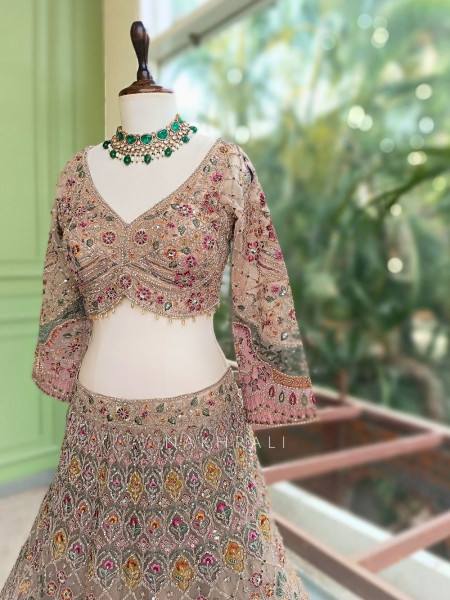 Kashvika Brown Lehenga Set with Sequin Embroidery