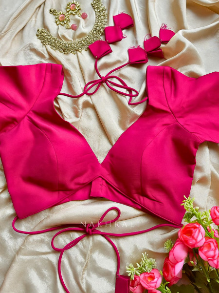 Heer Solid Magenta Cotton Silk Blouse