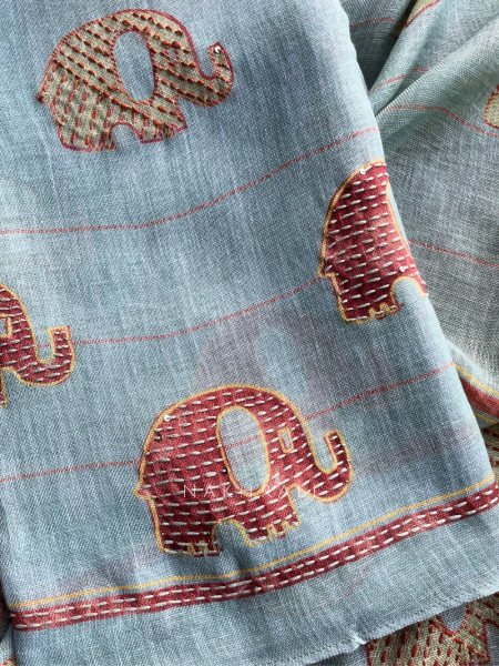 Gaj Green Weave Dress Material