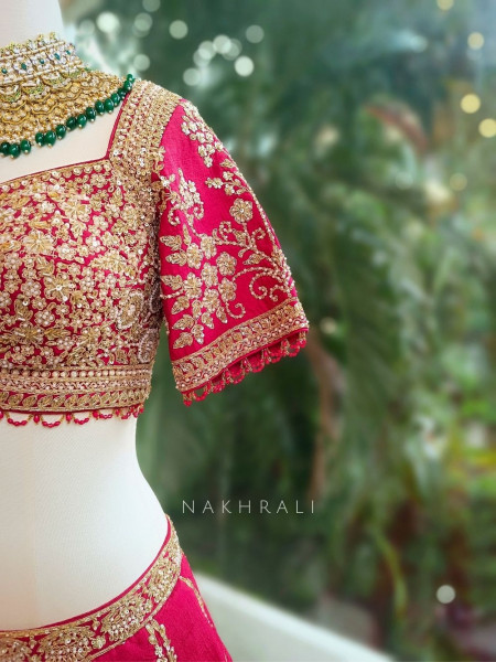 Iravya Red Bridal Lehenga with Sequin & Zari Work