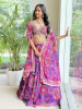 Nishaara Purple Organza Silk Lehenga Set