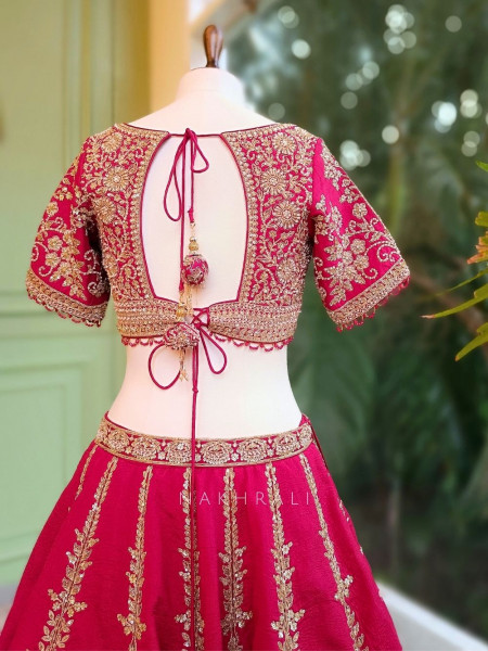 Iravya Red Bridal Lehenga with Sequin & Zari Work