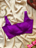 Mahee Purple Silk Blouse with Broad Square Neck