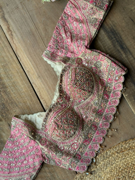 Nirvitha Pista Green Saree with Printed Embroidery and Sequin Work