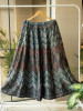 Jhoom Blue Modal Silk Ajrakh Skirt – Geometric Harmony