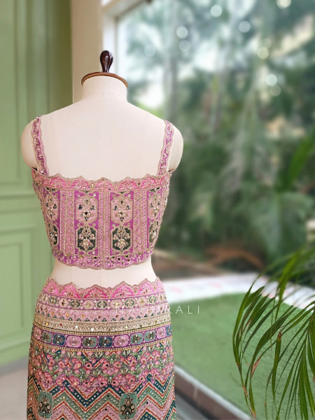 Gulrang  Pink Multicolor Crepe Silk Saree